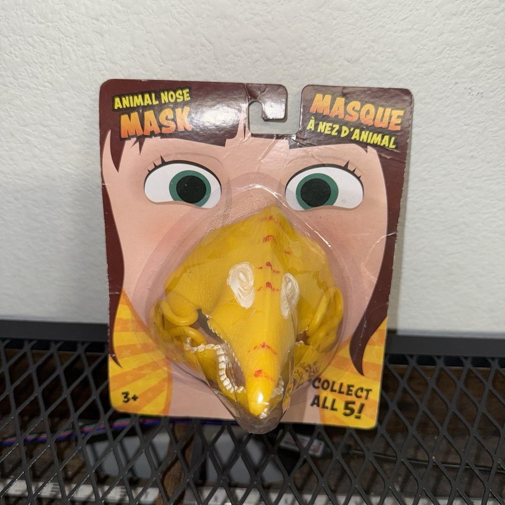 Vintage Pterodactyl DINOSAUR nose‎ mask New Factory SEALED Yellow Beak Costume